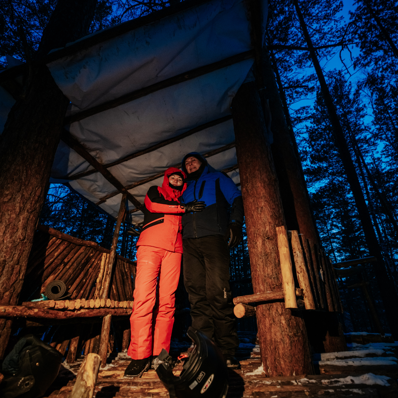 Тур на снегоходах: горячее питание + костёр