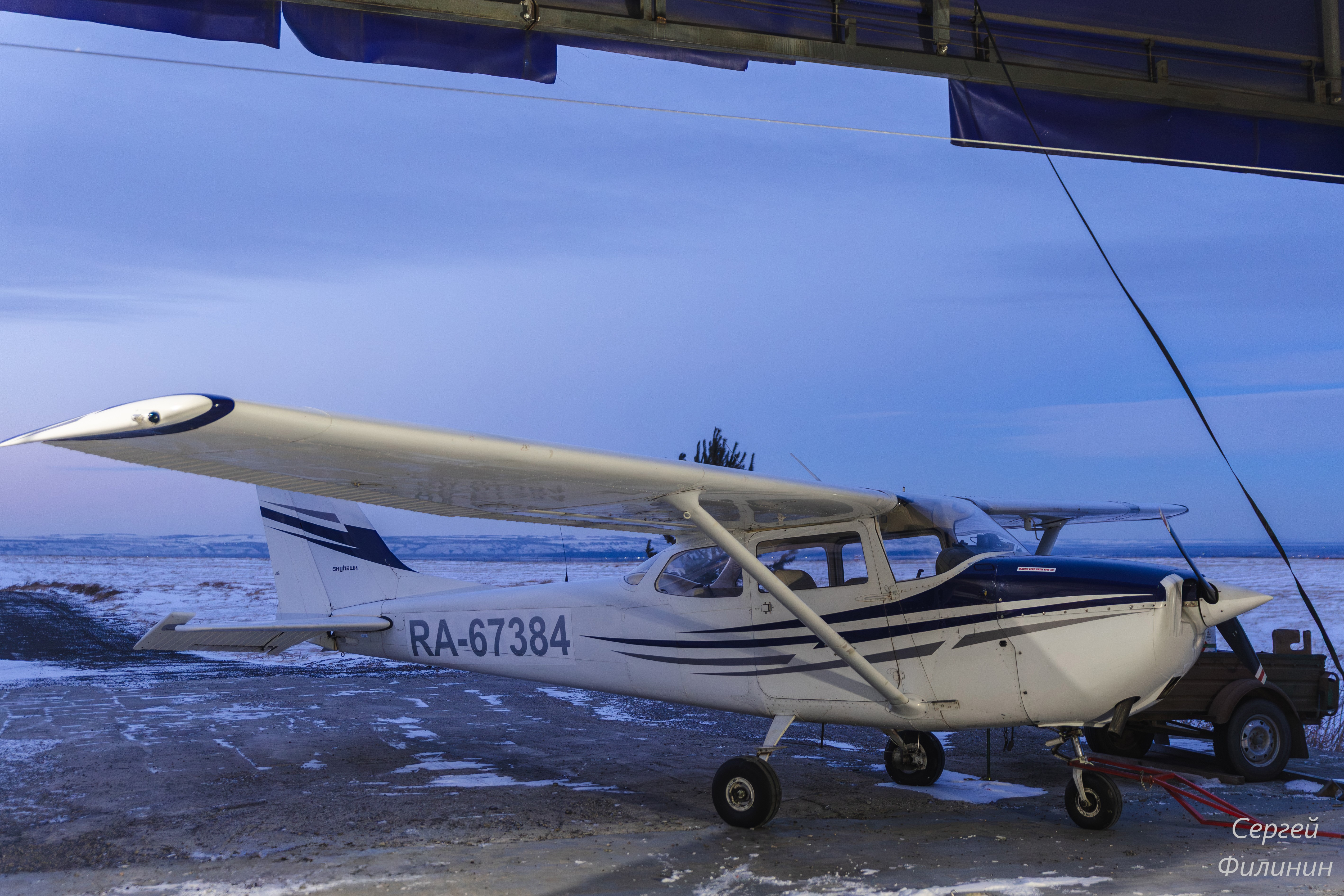 Ночной полет на самолете Cessna